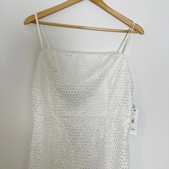 Aidan Mattox Sequined Maxi Ivory Evening Dress - Picture 3 of 8